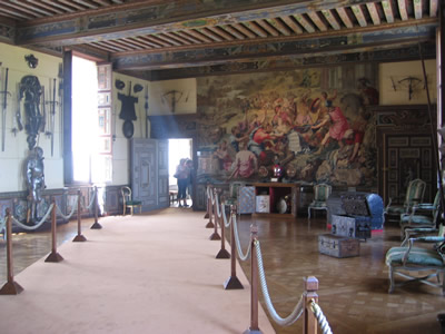 Hall of armour in Cheverny