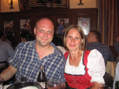 Me and my dirndl (and my colleague Arno)