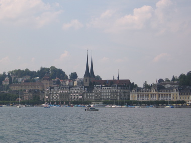 Pretty Belle Epoque hotels along the shore