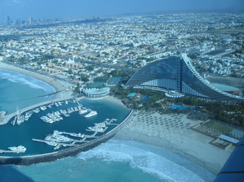 Swanky Jumeirah Beach Hotel at our feet